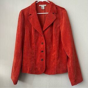 Rust Orange Button Down Corduroy Jacket